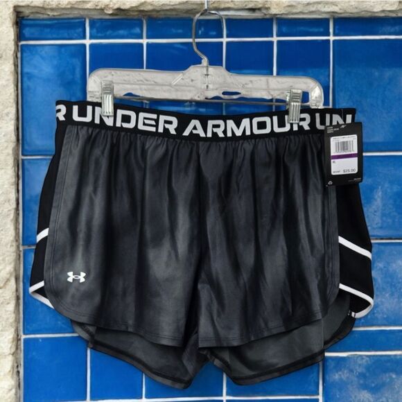 Women's UA Play Up 3.0 Shorts NWT Smoke Gray Running Athletic Quick Dry Logo - Picture 2 of 9